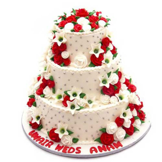 Kitchen Cuisine Red and White Rose Cake 10Lbs Kitchen Cuisine Red and White Rose Cake 10Lbs