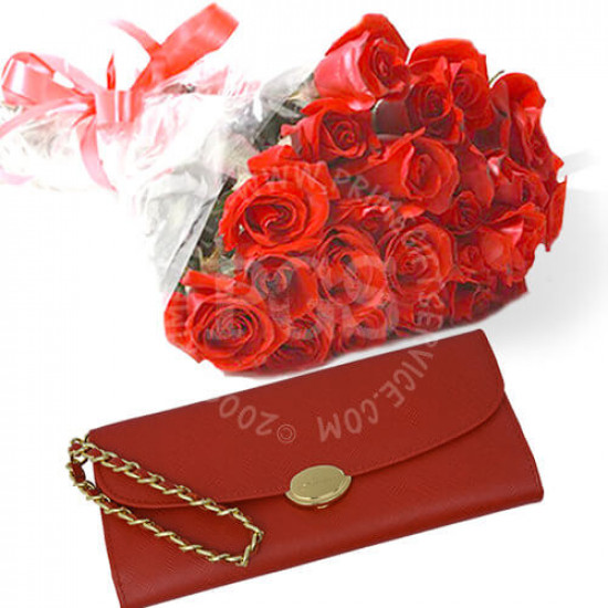 Ladies Wallet with Red Roses Ladies Wallet with Red Roses