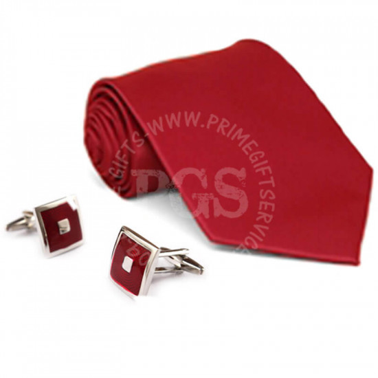 Red Tie and Matching Cufflinks Red Tie and Matching Cufflinks