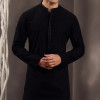 BLACK COTTON FORMAL KURTA