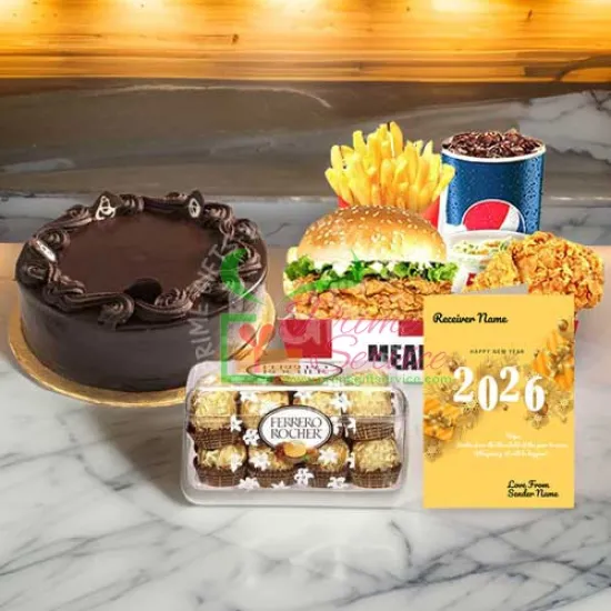 New Year Feast & Chocolate Cake Combo