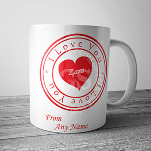 I Love You Stamp Mug